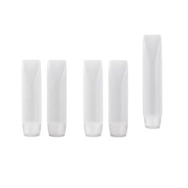 Imagem de 5 garrafas de viagem de 28 g recipientes vazios de tubos de pasta de dente recarregáveis pequenos dispensadores de apertar de tamanho mini, recipientes recarregáveis, dispensadores de bomba cosmética