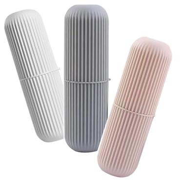 Imagem de Porta Escovas Dente Pasta Dental Texturizado Guardar Para Viagem Escola Trabalho Ferias Estojo Organizador De Banheiro (Cor Sortida)