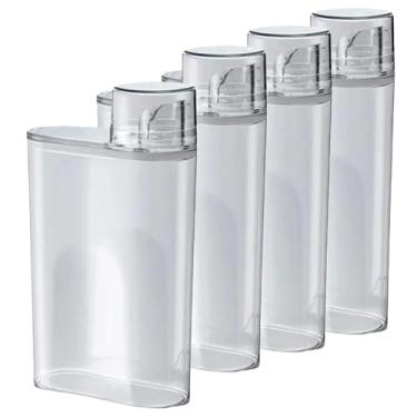 Imagem de Kit 4 Pote Hermético 1200ml com Copo Medidor Bico Dosador Multiuso para Mantimentos Lavanderia Cozinha