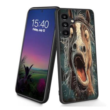 Imagem de Bxgolkgd Projetada para Galaxy S25 FE, capa protetora antiderrapante de silicone TPU macio e fino à prova de choque para Samsung Galaxy S25 FE 2025 de 6,7 polegadas - Cavalo engraçado