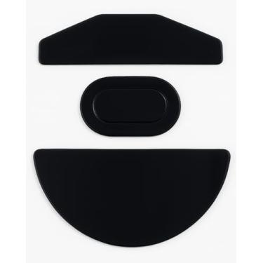 Imagem de GNAFETS Pés de mouse de substituição, patins compatíveis com Corsair Katar Pro – Deslizamento suave, durável, cor branca e preta, pacote com 2 (preto)