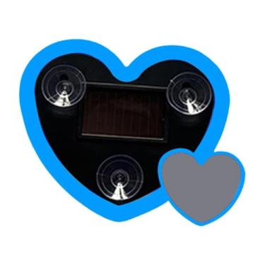 Imagem de JicSuXi Luz ambiente LED em formato de coração para carro, decoração moderna e romântica para interiores automotivos, alimentada por energia solar, ideal para, Azul Escuro