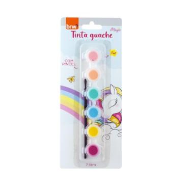 Imagem de TINTA GUACHE 3ML 6 CORES + PINCEL MAGIC - BLISTER C/ 7 PCS