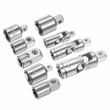 Imagem de HARFINGTON Conjunto de 9 adaptadores de soquete de impacto 1/5.1 cm a 3/20.3 cm 1/10.2 cm, 1/10.2 cm a 3/20.3 cm 1/5.1 cm, 3/20.3 cm a 1/5.1 cm 1/10.2 cm Conversor de chave catraca SAE padrão com