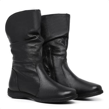 Imagem de Bota Feminina Cano Alto Sanfonada Couro Original 3900 Lady-Feminino