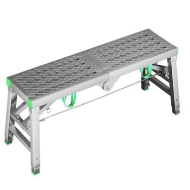 Imagem de JYXYXSCP Plataforma de trabalho dobrável, capacidade de carga 400 kg, altura do andaime ajustável, apoio para os pés de alumínio, escada multiuso (200 x 40)