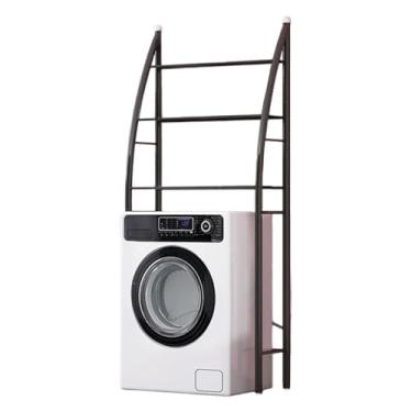 Imagem de Prateleira de armazenamento ajustável sobre máquina de lavar roupa para economia de espaço de lavanderia com solução de armazenamento prática e conveniente