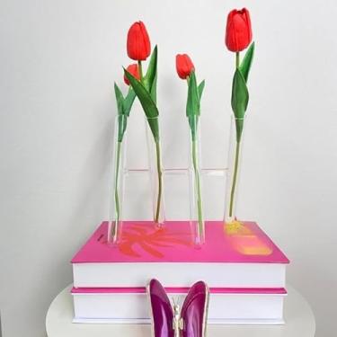 Imagem de Vaso Tubo de Vidro Decorativo – 3, 4 ou 5 Tubos | Design Moderno Artesanal para Arranjos Florais e Decoração Elegante(4 tubos trançados)