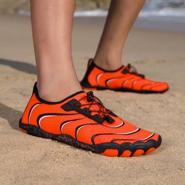 Imagem de Meias aquáticas antiderrapantes de secagem rápida para natação na praia, Preto laranja - 01k, 12 Women/10 Men