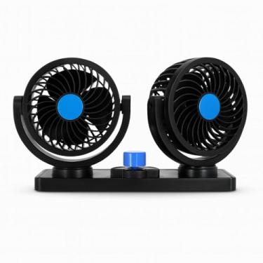 Imagem de Ventilador Automotivo Duplo 12V Carro Caminhão Silencioso