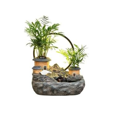 Imagem de Instalação fácil Fonte de mesa, fonte pedra e água, ornamentos construção barro para decoração casa