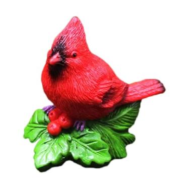 Imagem de Ｂｅｓｇａ Estatueta de pássaro, escultura de animal, estátua de pássaro vermelho, enfeite de Natal para jardim e, 1 Unidade