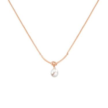 Imagem de Colares de pérolas douradas para mulheres, moderno, banhado a ouro, colar com pingente de pérola, colares gargantilhas, joias modernas, presentes, One Size, Liga de aço, Sem Pedra Preciosa