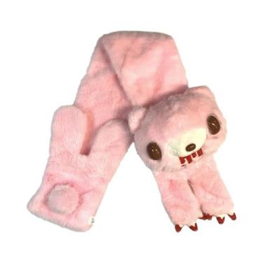 Imagem de Cachecol De Pelúcia Gloomy Bear Rosa, Macio, De Pele Sintética, Quente
