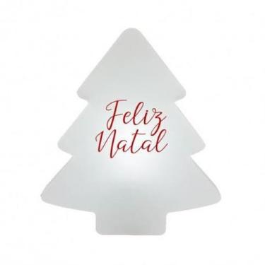 Imagem de Luminária Árvore Natalina Merry Christmas Branca – Luz LED Decorativa para Decoração de Natal