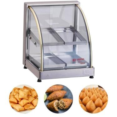 Imagem de Estufa Para Salgados Dupla 4 Bandejas Expositor Eletrico Edanca, 220V