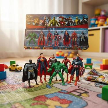 Imagem de Kit 7 Bonecos Super Heróis Cartelado Brinquedo Infantil - GENERICO