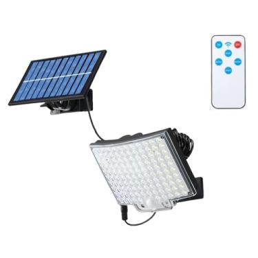 Imagem de JY-311 Luminária de Parede Pequena Dividida Luz Solar 118 LED Pátio com Controle Remoto IP65 para Varanda Galpão Garagem