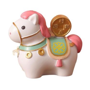 Imagem de Ｂｅｓｇａ Enfeite de Cavalo Moderno para Decoração de Mesa, Escultura em Resina, Estátua de Cavalo para Festas, Decoração de Escritório e Casa, Branco Rosa