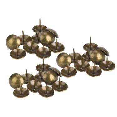 Imagem de Estofamento de unhas espessamento cabeça redonda bronze ciano chapeamento de ferro acessórios para móveis conjunto de 30 peças para sofá cesta artesanato caixa de joias armário de (25 * 25mm