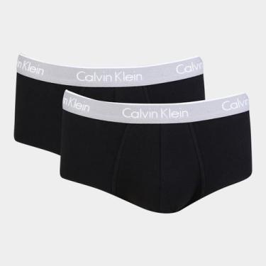 Imagem de Kit Cueca Slip Calvin Klein Básica, Preto, M
