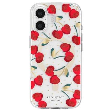 Imagem de Kate Spade New York Capa para iPhone 17 - Compatível com MagSafe - Capa de telefone de designer - Cherry Dot Gems