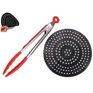 Imagem de Kit Tela Teflon Fritadeira Air Fryer 20Cm + Pegador Pinça