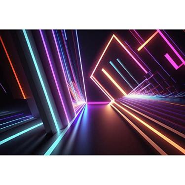 Imagem de Banner neon para festa de aniversário de 3,7 x 2,4 m, tecido que brilha no escuro, decoração de festa de aniversário, fundo de festa de dança, imagens de vídeo e fotos MV