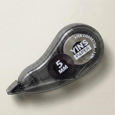 Imagem de Fita Corretiva Yins Paper Corpo Vidro Fumê Design Ergonômico Correção Seca Instantânea Para Escritório Home Office Papelaria Sem Cheiro (Azul Claro)