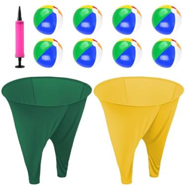 Imagem de OMKSIH Calça Granny Pants Yard Game 2 peças com 8 bolas saltitantes e 1 bomba de ar calça grande para vovó jogo ao ar livre para adultos e família, jogos de arremesso interativos para reuniões de