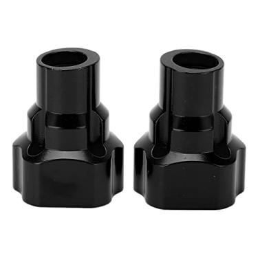 Imagem de CUOFYUNL 2 unidades RC tampa do eixo traseiro bucha do eixo portal externo manga da carcaça de alumínio para caminhão Losi LMT 1/8 RC (Preta)