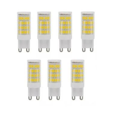 Imagem de Kit com 7 Lâmpadas Led Halopim 5w Bivolt Soquete G9 - Genérica, Branco