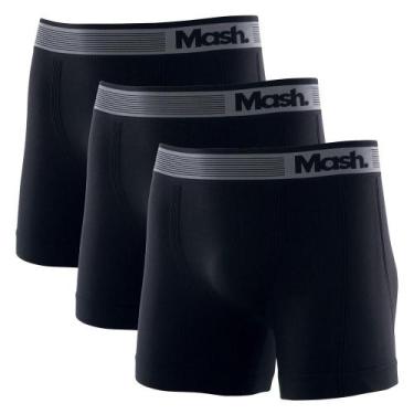 Imagem de Kit 3 Cuecas Boxer Mash Microfibra Sem Costura 710.01, Preto, P