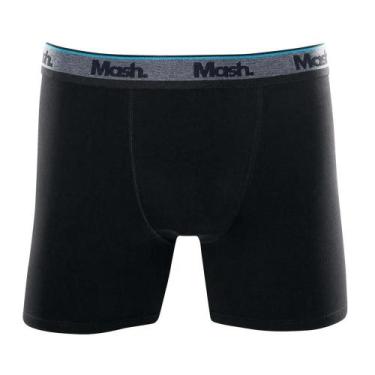 Imagem de Cueca Boxer Longa Mash Masculina Cotton Algodão, Preto, Xxgg