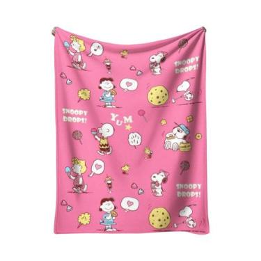 Imagem de Cobertor De Pelúcia Quente E Macio Com Estampa Do Snoopy Para Crianças