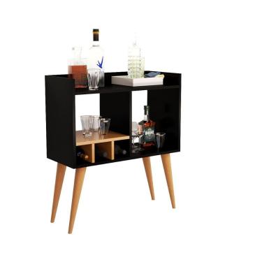 Imagem de Aparador Estilo Minibar Resistente Sala De Estar Para Visitas Preto