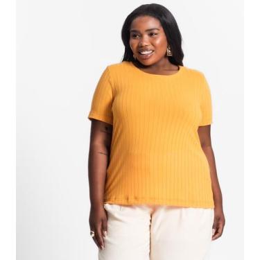 Imagem de Blusa Malha Delicate Plus Infinita Cor Amarelo, Plus G2, Amarelo
