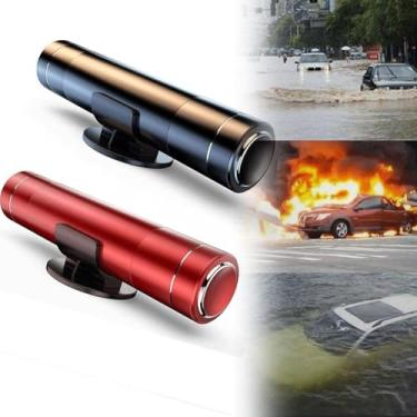 Imagem de SNCIDSGE Ferramenta de fuga de carro Life Hammer e cortador de cinto de segurança, martelo de segurança para carro (preto e vermelho)