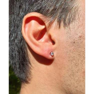 Imagem de Kit Brinco Masculino Pressão Magnético Ponto Luz 4mm Aço Inoxidável   Preto Cristal-Unissex