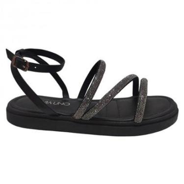 Imagem de Sandália Casual Feminina Com Strass Via Uno 885002-Feminino