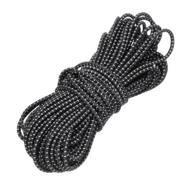 Imagem de PATIKIL Cordão elástico elástico, corda elástica de 1/20.3 cm x 49' de poliéster resistente para caiaque corda elástica para caiaque lona gravata barco barraca acampamento artesanato DIY, preto e