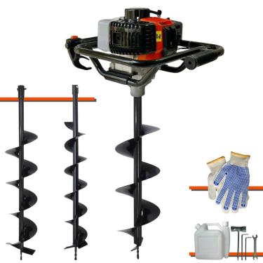 Imagem de Perfurador de Solo Vant VPS-52 À Gasolina 2T 52cc 2HP Profissional de Alta Rotação Com KIT de Brocas 80x10cm, 80x15cm e 80x20cm