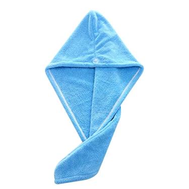 Imagem de Toalha de Cabelo Microfibra Super Absorvente Turbante Secagem Rápida Macia para Ducha Mulheres com Longo e Grosso