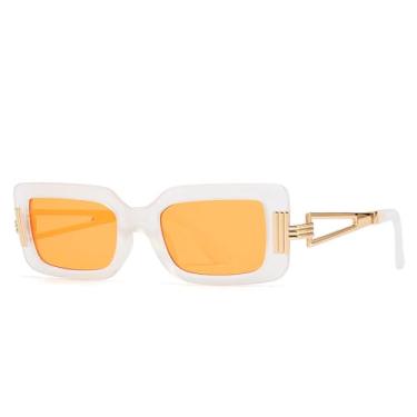 Imagem de Óculos de Sol Punk com Armação Pequena de Metal, Proteção UV400, Unissex, Ideais para Esportes ao Ar Livre, Corrida e Ciclismo, Cor Dourada