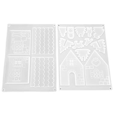 Imagem de SIWOTED 2 peças de moldes de resina de Natal Molde de silicone reciclável flexível para decoração de parede de mesa