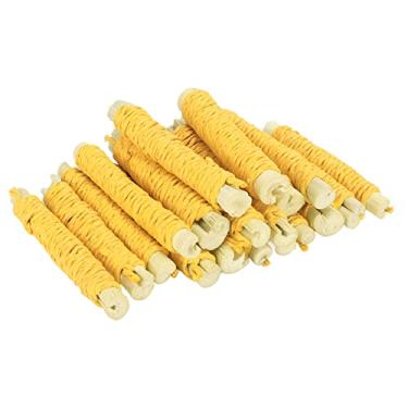 Imagem de Phefop 20 Peças Varas de Mastigar de Bambu Doce para Coelhos Naturais Pequenos Animais Molares Varas de Moagem de Dentes Brinquedos de Mastigar para Hamsters Cobaias Esquilo Chinchila (Amarela)
