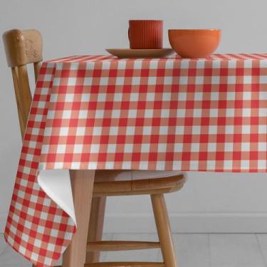 Imagem de Toalha Mesa Térmica Impermeável Xadrez Vermelha 1,60x1,40 - Idealiza