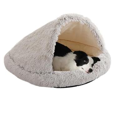 Imagem de Cama tranquilizante para cães echada, cama para gatos, cama grande, capa removível e lavável(Gradient brown,49")