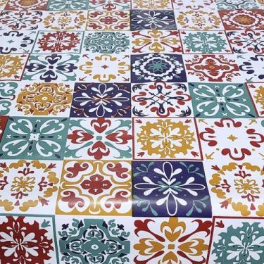 Imagem de Toalha Mesa Térmica Pvc Impermeável Azulejo Color 1,00X0,70 - Idealiza