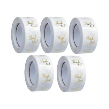 Imagem de Adesivos 'Obrigado' Em Folha De Ouro 500 Peças Etiquetas De Selagem Pa